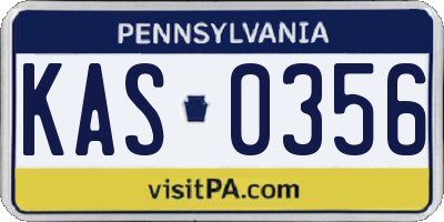 PA license plate KAS0356