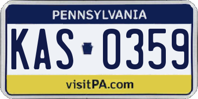 PA license plate KAS0359