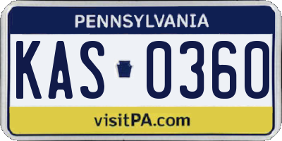 PA license plate KAS0360