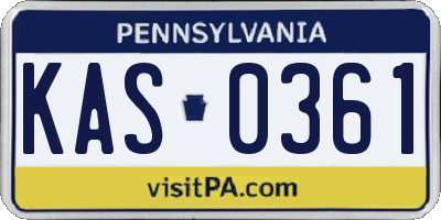 PA license plate KAS0361
