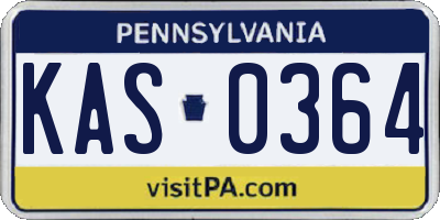 PA license plate KAS0364