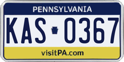 PA license plate KAS0367