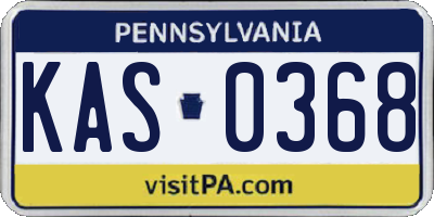 PA license plate KAS0368