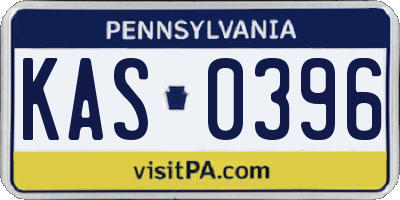 PA license plate KAS0396