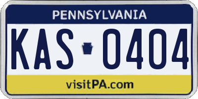PA license plate KAS0404