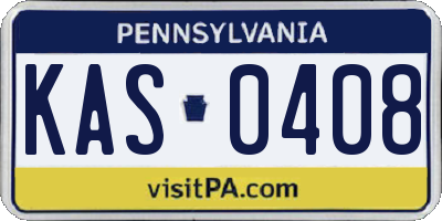 PA license plate KAS0408