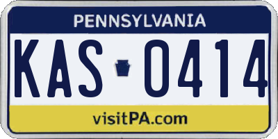 PA license plate KAS0414