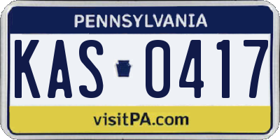 PA license plate KAS0417