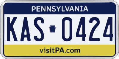 PA license plate KAS0424