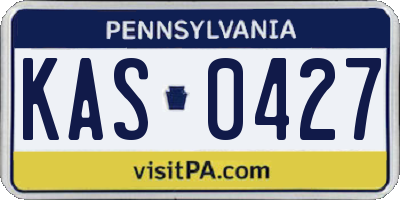 PA license plate KAS0427