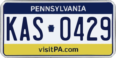 PA license plate KAS0429