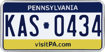 PA license plate KAS0434