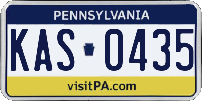 PA license plate KAS0435