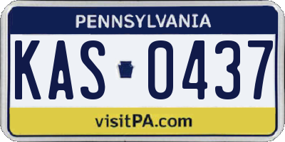 PA license plate KAS0437