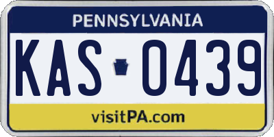 PA license plate KAS0439