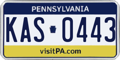 PA license plate KAS0443