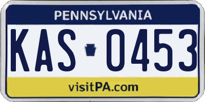 PA license plate KAS0453