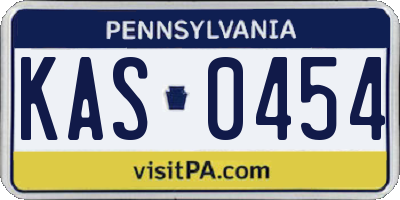 PA license plate KAS0454
