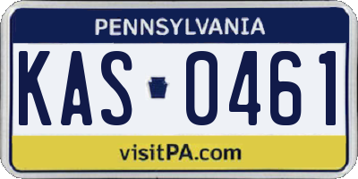 PA license plate KAS0461