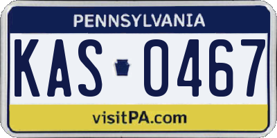 PA license plate KAS0467