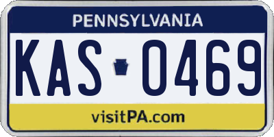 PA license plate KAS0469