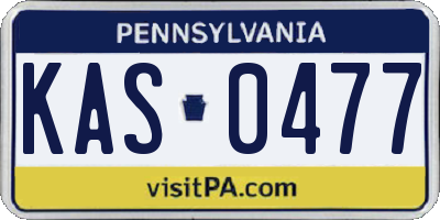 PA license plate KAS0477