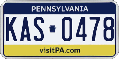 PA license plate KAS0478
