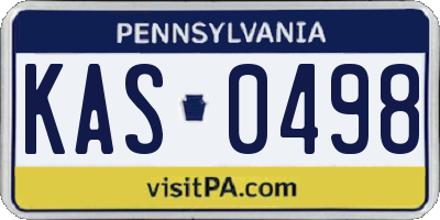 PA license plate KAS0498