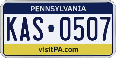 PA license plate KAS0507
