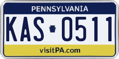 PA license plate KAS0511