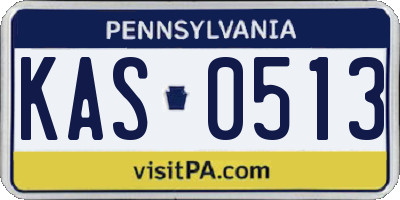 PA license plate KAS0513