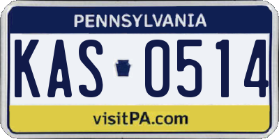 PA license plate KAS0514
