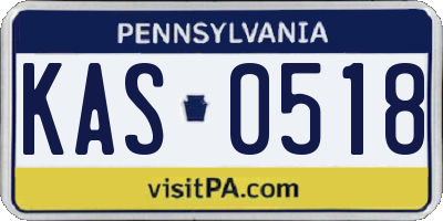 PA license plate KAS0518
