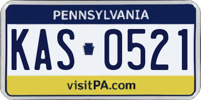 PA license plate KAS0521