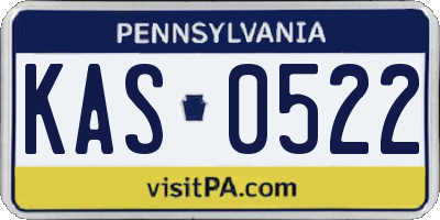 PA license plate KAS0522
