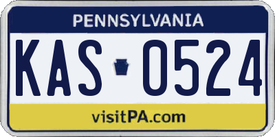 PA license plate KAS0524