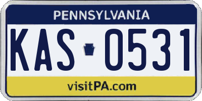 PA license plate KAS0531