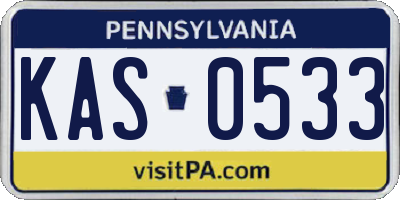 PA license plate KAS0533