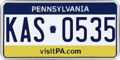 PA license plate KAS0535