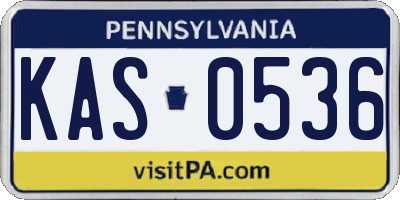 PA license plate KAS0536