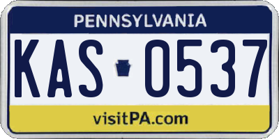 PA license plate KAS0537