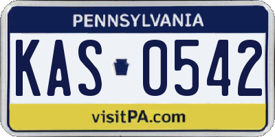 PA license plate KAS0542