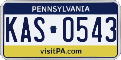 PA license plate KAS0543