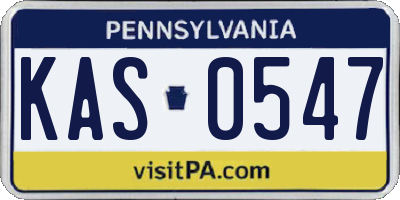 PA license plate KAS0547