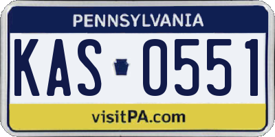 PA license plate KAS0551