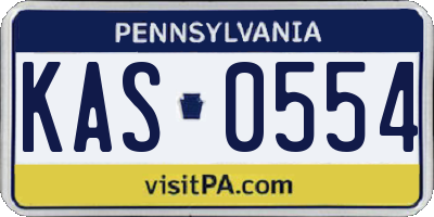 PA license plate KAS0554