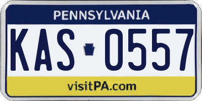 PA license plate KAS0557