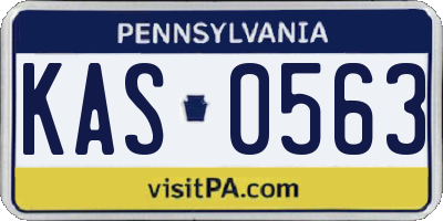 PA license plate KAS0563
