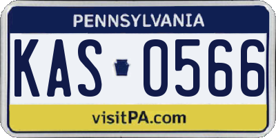 PA license plate KAS0566