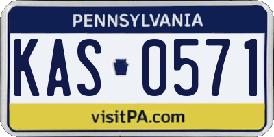 PA license plate KAS0571